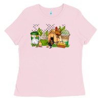 Bubblegum Pink chicken coffee cups Ladies Tee - AdoDesignShop