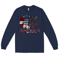 Navy god bless america Long Sleeve Tee - JahusDesignShop
