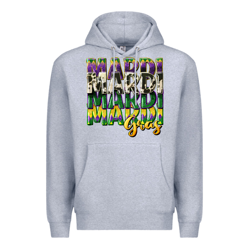 Cowhide Mardi Gras Premium Hoodie by CowGirlArtShop | Teevron