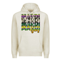 Oatmeal Heather cowhide mardi gras Premium Hoodie - CowGirlArtShop