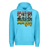 Ocean Blue cowhide mardi gras Premium Hoodie - CowGirlArtShop