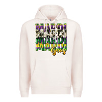 Pale Pink cowhide mardi gras Premium Hoodie - CowGirlArtShop
