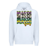 White cowhide mardi gras Premium Hoodie - CowGirlArtShop