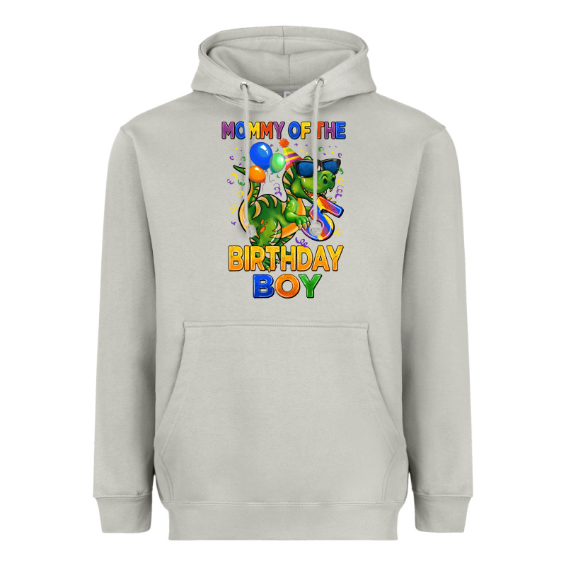 Mommy Of The 5 Th Birthday Boy T Rex Heavyweight Hoodie by CowGirlArtShop | Teevron