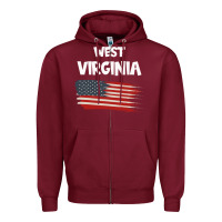 Burgundy WEST VIRGINIA Zipper Hoodie - Bettercallsaul