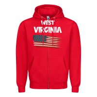 Red WEST VIRGINIA Zipper Hoodie - Bettercallsaul