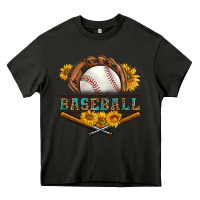 Asphalt western baseball with sunflower Heavy Core Tee - BundleAndBundleShop