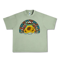Oil Green western sunflowers aztec leopard serape  rainbows Urban Heavy Tee - AdoDesignShop