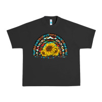 Pigment Black western sunflowers aztec leopard serape  rainbows Urban Heavy Tee - AdoDesignShop