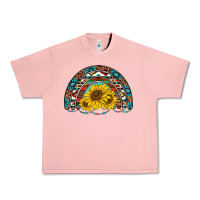 Salmon western sunflowers aztec leopard serape  rainbows Urban Heavy Tee - AdoDesignShop