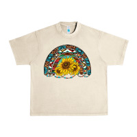 Sandshell western sunflowers aztec leopard serape  rainbows Urban Heavy Tee - AdoDesignShop