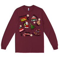 Burgundy Merry Christmas Long Sleeve Tee - MaliasSmallBusiness