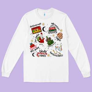 Merry Christmas Long Sleeve Tee Designed By Maliassmallbusiness