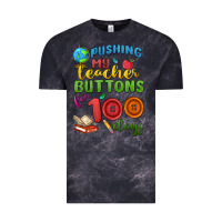 Cloud Black pushing my teacher buttons for 100 days Vintage Tee - MaliasSmallBusiness
