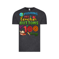 Vintage Black pushing my teacher buttons for 100 days Vintage Tee - MaliasSmallBusiness