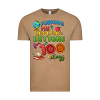 Vintage Coffee pushing my teacher buttons for 100 days Vintage Tee - MaliasSmallBusiness