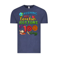 Vintage Denim pushing my teacher buttons for 100 days Vintage Tee - MaliasSmallBusiness