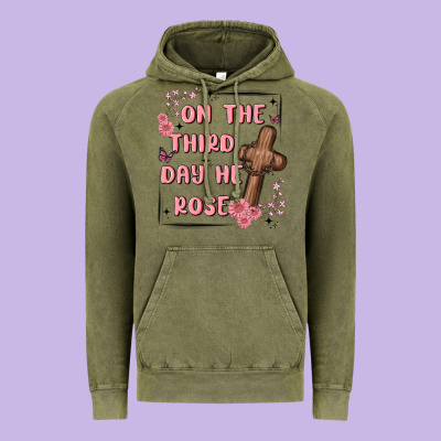 On The Third Day  He Rose Vintage Hoodie Designed By Maliassmallbusiness