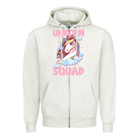 Oatmeal Heather Unicorn Squad Zipper Hoodie - Bettercallsaul