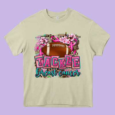 Tackle Breast Cancer Heavy Core Tee Designed By Adodesignshop