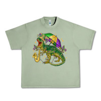 Oil Green mardi gras tree rex Urban Heavy Tee - MaliasSmallBusiness
