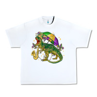 White mardi gras tree rex Urban Heavy Tee - MaliasSmallBusiness