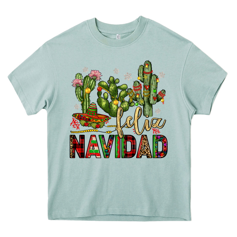 Cactus Feliz Navidad Heavy Core Tee by JahusDesignShop | Teevron