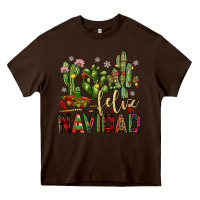 Chocolate Brown cactus feliz navidad Heavy Core Tee - JahusDesignShop