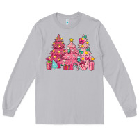 Moon Dust Pink Christmas trees Long Sleeve Tee - NancyCooperArtShop
