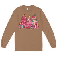 Toasted Coconut Pink Christmas trees Long Sleeve Tee - NancyCooperArtShop
