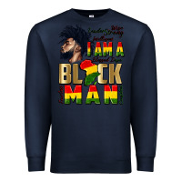 Navy i am a black man Premium Sweatshirt - CowGirlArtShop