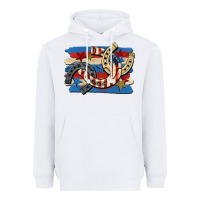 White 4th of july horseshoe Heavyweight Hoodie - CowGirlArtShop
