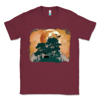 Burgundy wilderness leopard Classic Tee - MaliasSmallBusiness