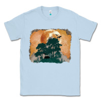 Dusty Blue wilderness leopard Classic Tee - MaliasSmallBusiness