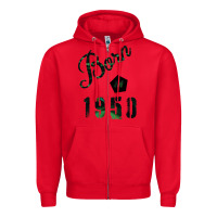 Red Born In 1950 Zipper Hoodie - Bettercallsaul