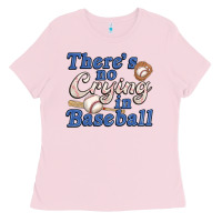 Bubblegum Pink theres no crying in baseball Ladies Tee - JahusDesignShop