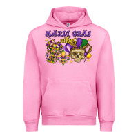 Fuchsia Pink mardi gras vibes skull Urban Hoodie - FaDigitalArtStudio