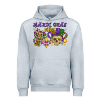 Heather Grey mardi gras vibes skull Urban Hoodie - FaDigitalArtStudio
