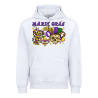 White mardi gras vibes skull Urban Hoodie - FaDigitalArtStudio