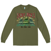 Army Green Saint Nick's Christmas Tree Farm Long Sleeve Tee - MaliasSmallBusiness