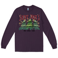 Plum Saint Nick's Christmas Tree Farm Long Sleeve Tee - MaliasSmallBusiness