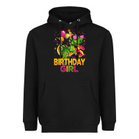 Black 6th birthday girl t rex pink Heavyweight Hoodie - CowGirlArtShop