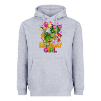 Heather Grey 6th birthday girl t rex pink Heavyweight Hoodie - CowGirlArtShop