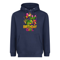Navy 6th birthday girl t rex pink Heavyweight Hoodie - CowGirlArtShop