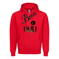 Red Born In 1951 Zipper Hoodie - Bettercallsaul