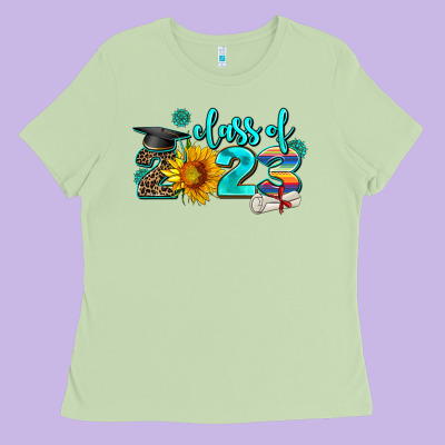Western Sunflower Class Of 2023 Ladies Tee Designed By Adodesignshop