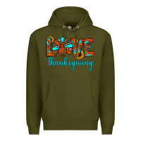 Army Green love thanksgiving Premium Hoodie - JahusDesignShop