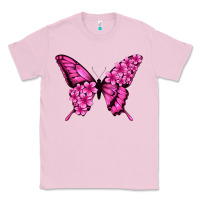 Bubblegum Pink Floral pink butterfly Classic Tee - NancyCooperArtShop