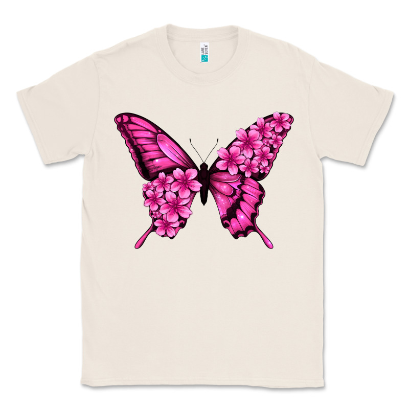 Floral Pink Butterfly Classic Tee by NancyCooperArtShop | Teevron
