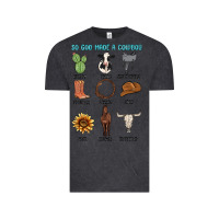 Vintage Black so god made a cowboy Vintage Tee - MaliasSmallBusiness